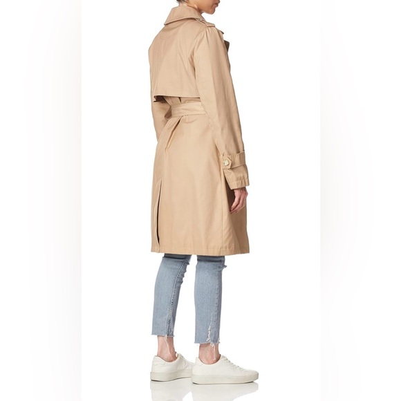 KARL LAGERFELD Women's Legacy Classic Tailored Slim Fit Double Breasted Trench - Picture 3 of 6